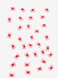 Pink speech bubble resin charms with red hearts - 20 piece pack