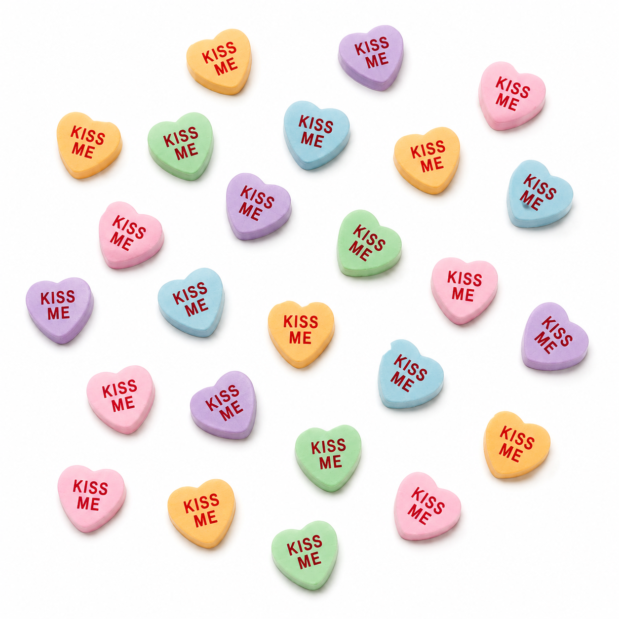 Pastel Kiss Me conversation heart resin charms - 20 piece pack