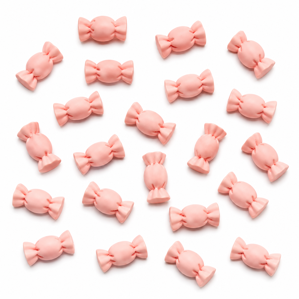 Pastel pink wrapped lolly resin charms - 10 piece pack